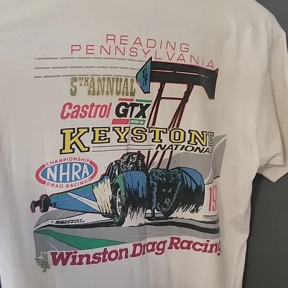 Vintage 1989 NHRA Winston Drag-Racing Shirt M  20th Annual Summernationals Engli - Picture 12 of 16